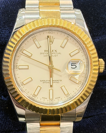 Rolex Datejust II 41MM White Dial Two-Tone Oyster Bracelet (116333)