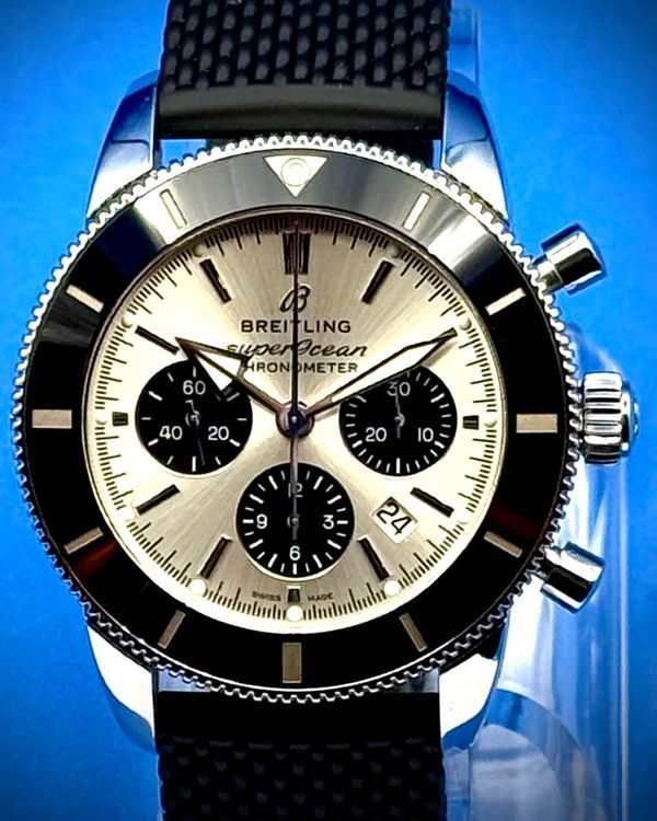 2021 Breitling Superocean Heritage B01 S.E. 44MM Silver Dial Rubber Strap (AB0162)