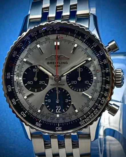 2023 Breitling Navitimer B01 Chronograph 41MM Ice Blue Dial Steel Bracelet (AB0139)