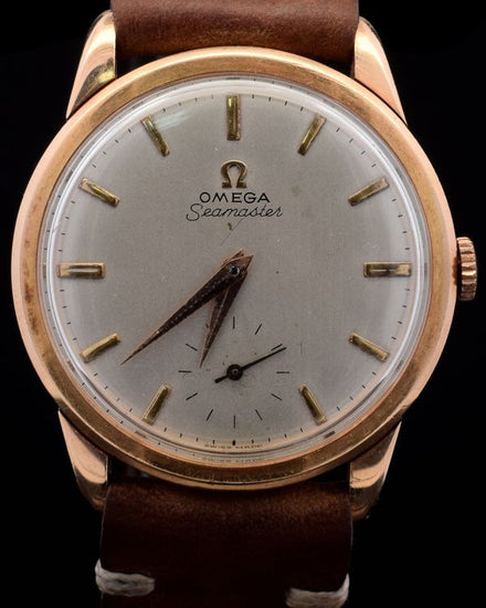 Omega Seamaster 35MM Silver Dial Aftermarket Leather Strap (14389)