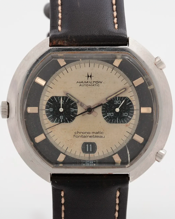 Hamilton Fontainebleau 47MM Grey Dial Aftermarket Leather Strap (11001-3)
