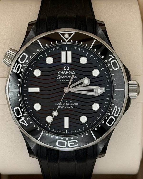 2024 Omega Seamaster Diver 300M 43.5MM Black Dial Rubber Strap (210.92.44.20.01.001)