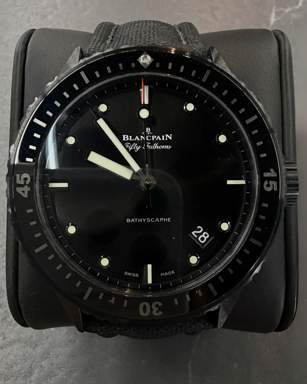 2023 Blancpain Fifty Fathoms Bathyscape 43MM Black Dial Textile Strap (5000-0130-B52A)