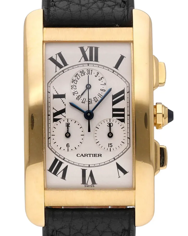 Cartier Tank Américaine 26MM Quartz Silver Dial Aftermarket Leather Strap (1730)
