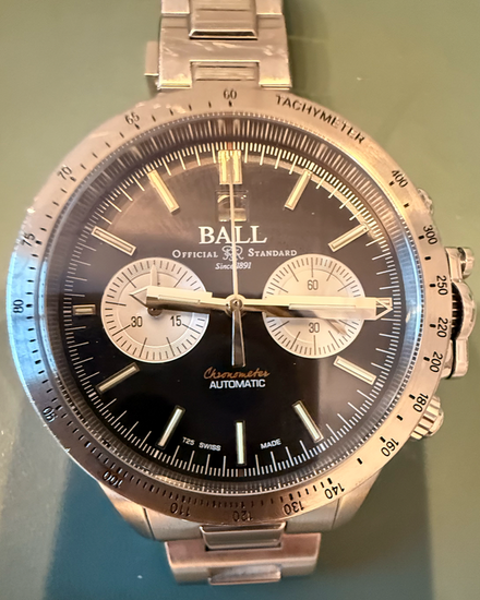 2021 Ball Engineer Hydrocarbon Racer Chronograph 43MM Black Dial Steel Bracelet (CM2198C-S2CJ-BK)