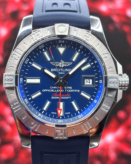 2020 Breitling Avenger II GMT 43MM Blue Dial Rubber Strap (A32390)