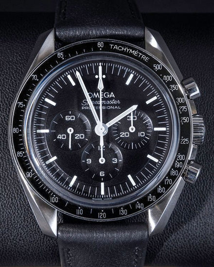 No Reserve - Omega Speedmaster Professional Moonwatch 42MM Black Dial Leather Strap (310.32.42.50.01.002)