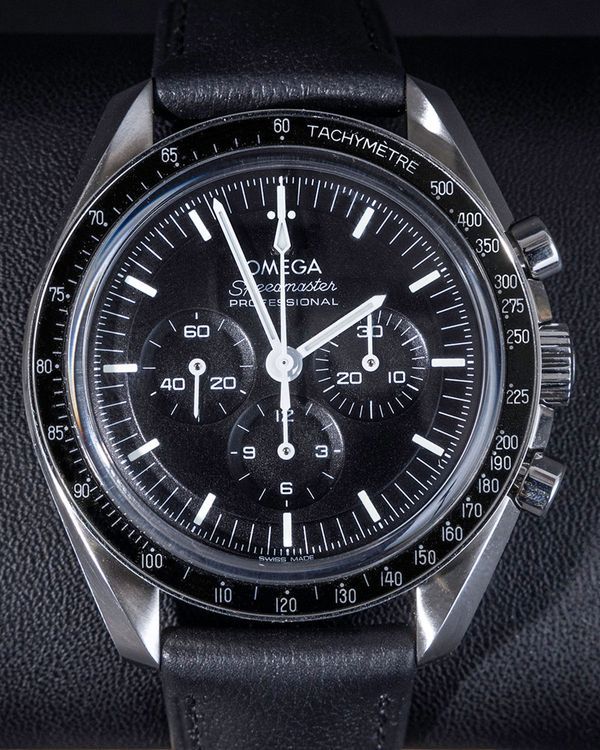 No Reserve - Omega Speedmaster Professional Moonwatch 42MM Black Dial Leather Strap (310.32.42.50.01.002)