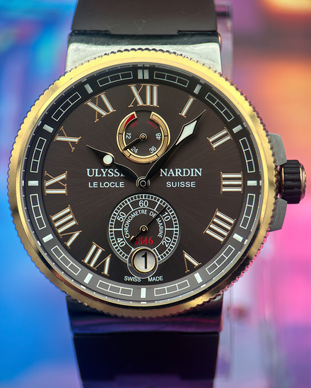 Ulysse Nardin Marine Chronometer 43MM Brown Dial Rubber Strap (265-67)