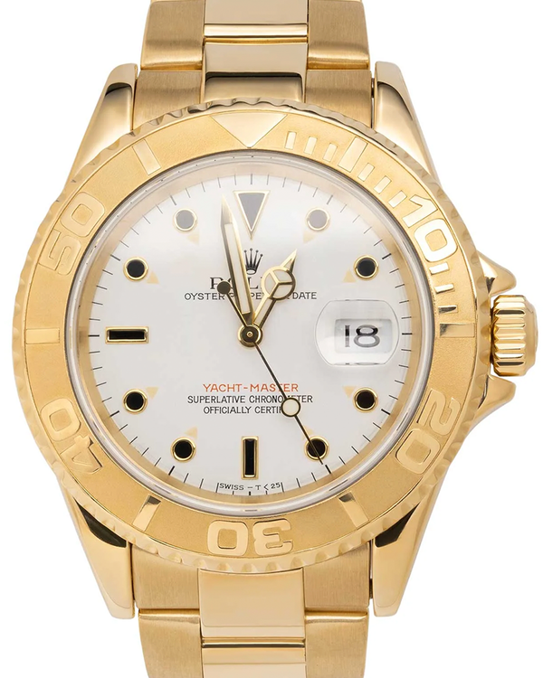 Rolex Yacht-Master 40MM White Dial Yellow Gold Oyster Bracelet (16628)