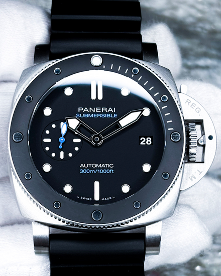No Reserve - 2020 Panerai Submersible 42MM Black Dial Rubber Strap (PAM00683)