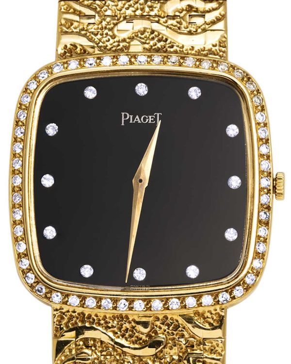 Piaget Vintage 30MM Black Dial Yellow Gold "Masha Allah" Bracelet (9775)