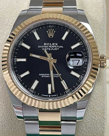 2023 Rolex Datejust 41MM Black Dial Two-Tone Oyster Bracelet (126333)
