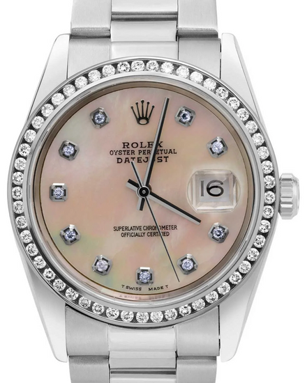 Rolex Datejust 36MM Aftermarket Mother of Pearl Dial Oyster Bracelet (16200)
