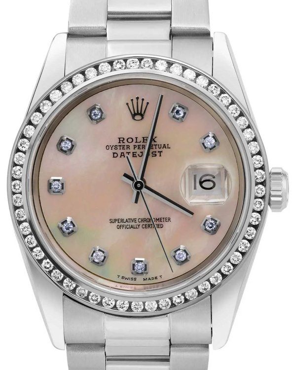 Rolex Datejust 36MM Aftermarket Mother of Pearl Dial Oyster Bracelet (16200)