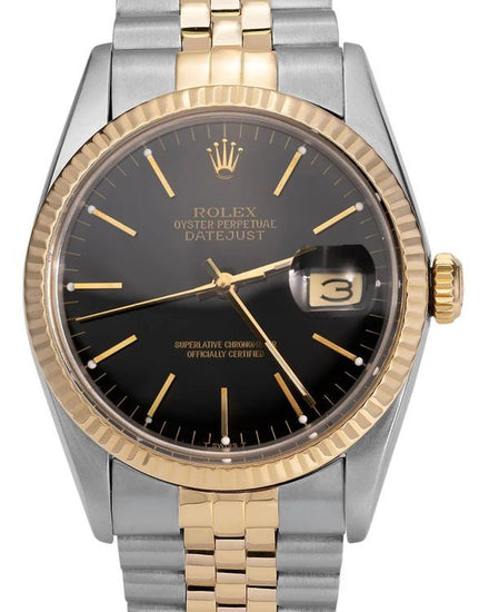 Rolex Datejust 36MM Black Dial Two-Tone Jubilee Bracelet (16013)