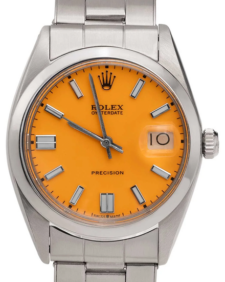 Rolex Oyster Precision Date 34MM Aftermarket Orange Dial Oyster Bracelet (6694)