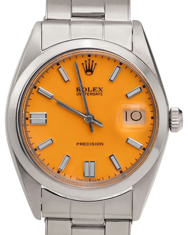 Rolex Oyster Precision Date 34MM Aftermarket Orange Dial Oyster Bracelet (6694)