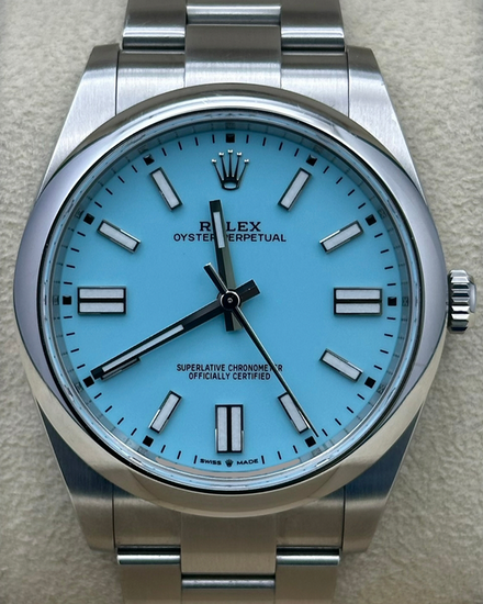 2021 Rolex Oyster Perpetual 41MM Turquoise Dial Oyster Bracelet (124300)