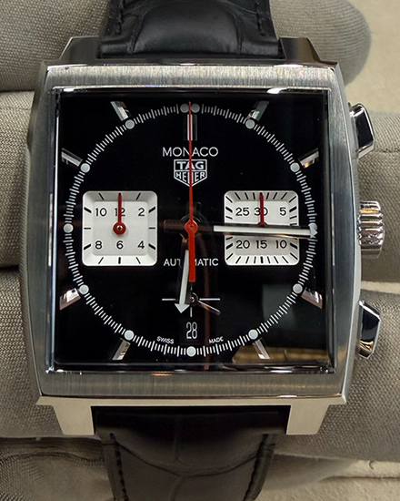 2026 Tag Heuer Monaco Chronograph 39MM Black Dial Leather Strap (CBL2113.FC6177)
