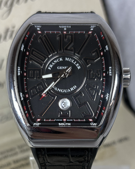 2020 Franck Muller Vanguard 45MM Black Dial Leather Strap (V41 SC AC B)
