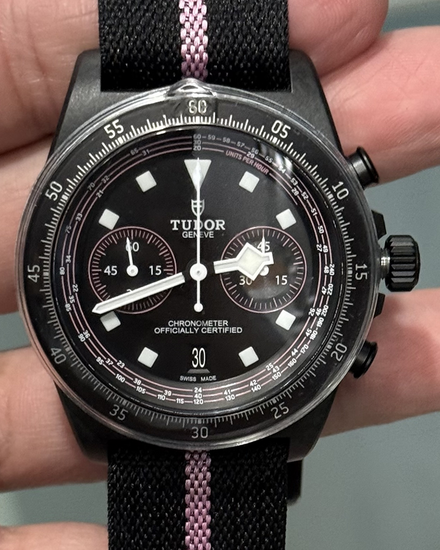 2025 Tudor Pelagos FXD Chronograph "Pink Giro D’Italia" L.E. 43MM Black Dial Textile Strap (25827KNRS)