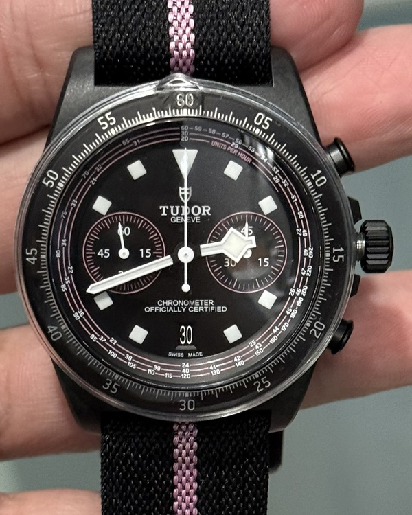 2025 Tudor Pelagos FXD Chronograph "Pink Giro D’Italia" L.E. 43MM Black Dial Textile Strap (25827KNRS)