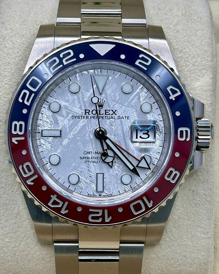 2021 Rolex GMT-Master II "Pepsi" 40MM Meteorite Dial White Gold Oyster Bracelet (126719BLRO)