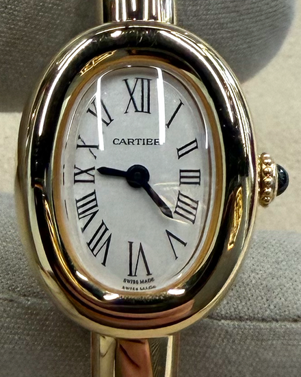 2024 Cartier Baignoire Mini 24.6MM Quartz Silver Dial Yellow Gold Bracelet (WGBA0044)