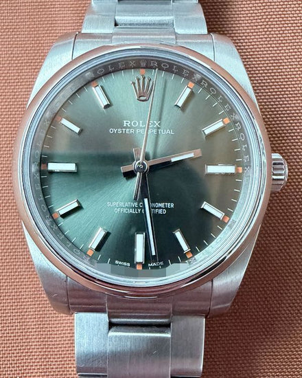 2018 Rolex Oyster Perpetual 34MM Green Dial Oyster Bracelet (114200)
