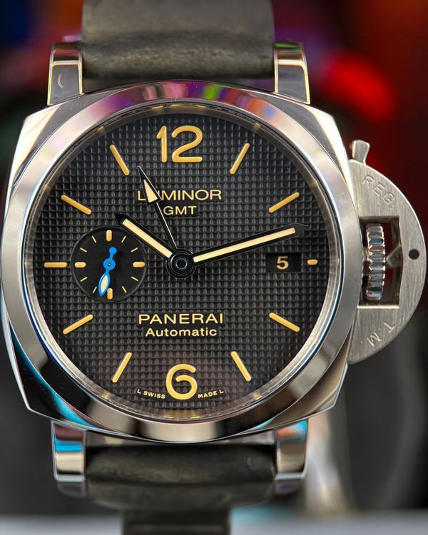 2019 Panerai Luminor 1950 3 Days GMT 42MM Black Dial Leather Strap (PAM01535)