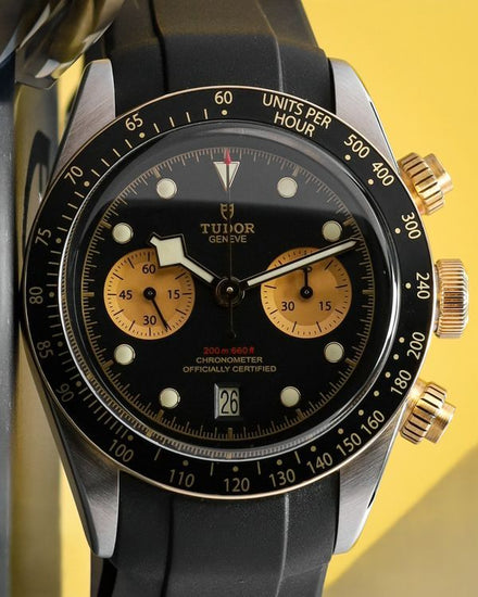 No Reserve - 2021 Tudor Black Bay Chrono S&G 41MM Black Dial Aftermarket Rubber Strap (79363N)