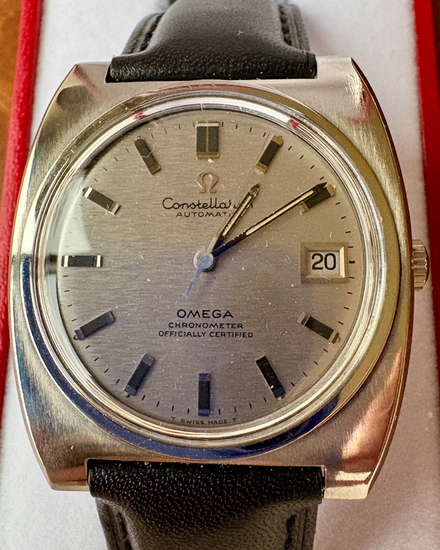1969 Omega Constellation Chronometer 36MM Silver Dial Aftermarket Leather Strap (166.056)