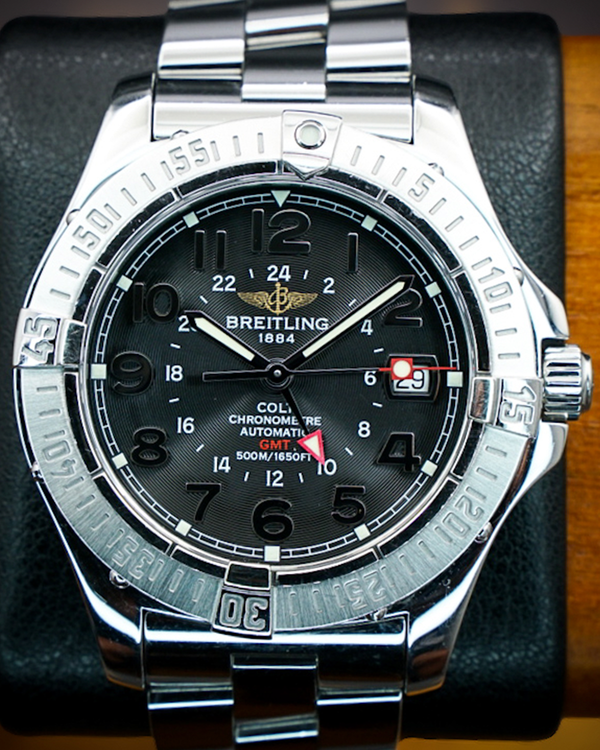 2010 Breitling Colt GMT 40MM Black Dial Steel Bracelet (A32350)