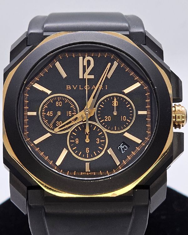 2019 Bvlgari Octo Finissimo 41MM Black Dial Rubber Strap (103075)