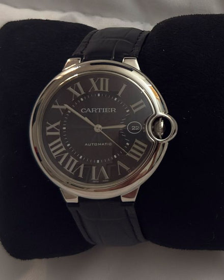 2018 Cartier Ballon Bleu 42MM Black Dial Leather Strap (WSBB0003)
