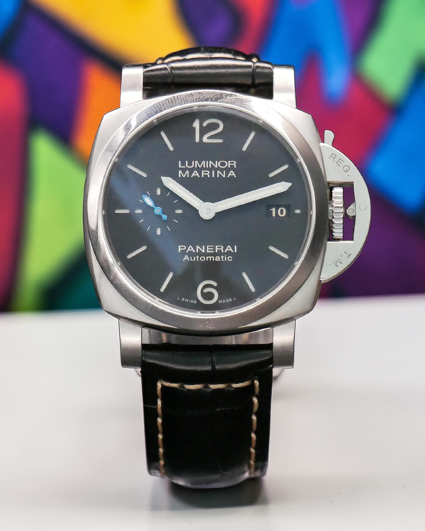 2022 Panerai Luminor Marina 1950 3 Days 42MM Black Dial Leather Strap (PAM01392)