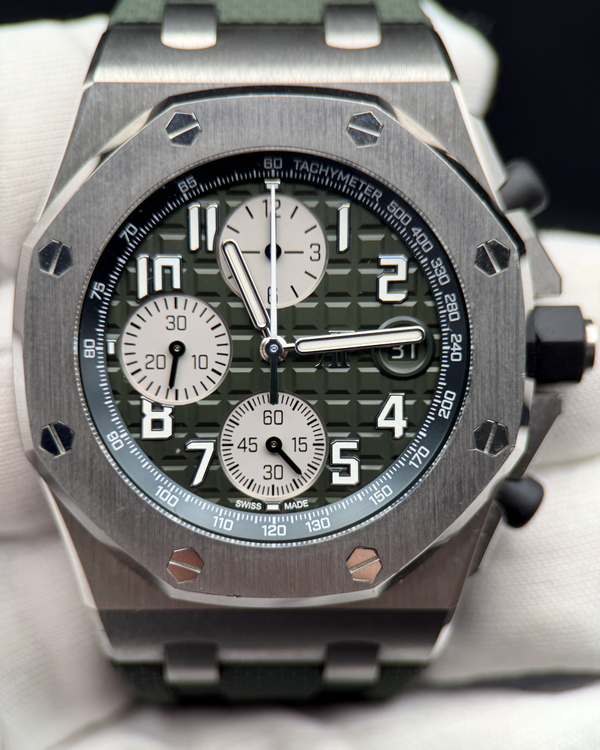 2022 Audemars Piguet Royal Oak Offshore Chronograph 42MM Green Dial Rubber Strap (26238TI.OO.A056CA.01)
