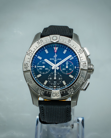 2025 Breitling Avenger Chronograph B01 44MM Black Dial Textile Strap (AB0147101B1X1)