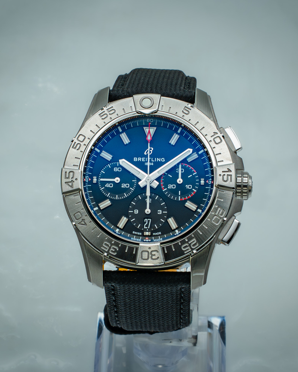 2025 Breitling Avenger Chronograph B01 44MM Black Dial Textile Strap (AB0147101B1X1)