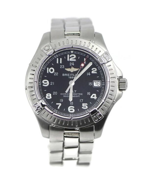 Breitling Colt 38MM Quartz Black Dial Steel Bracelet (A74350)