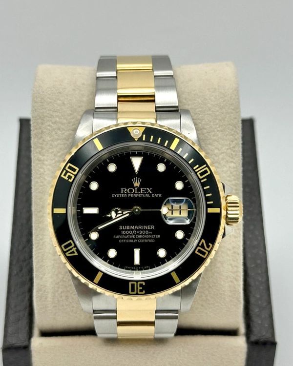 (Working) 1997 (U Serial) Rolex Submariner Date 40MM Black Dial Two-Tone Oyster Bracelet (16613)