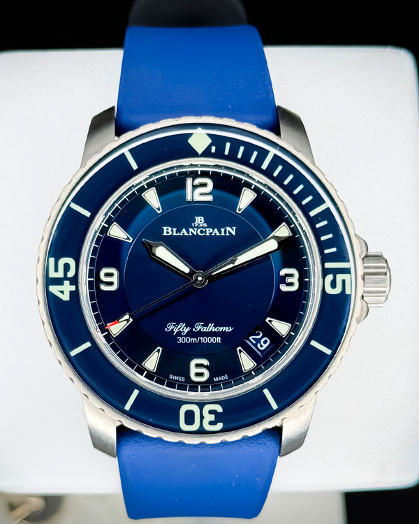2019 Blancpain Fifty Fathoms 45MM Blue Dial Rubber Strap (5015-12B40-052A)