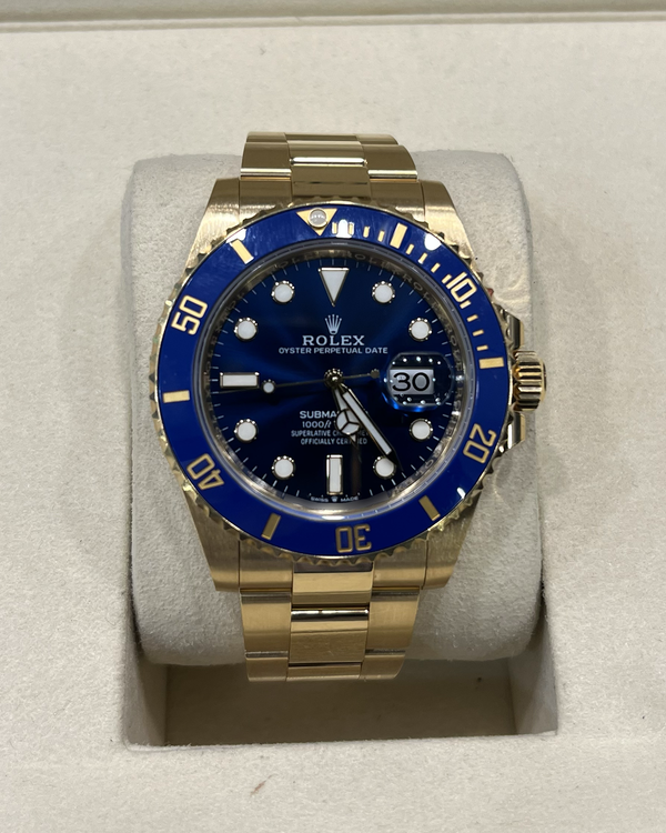 2023 Rolex Submariner Date "Bluesy" 41MM Blue Dial Yellow Gold Oyster Bracelet (126618LB)