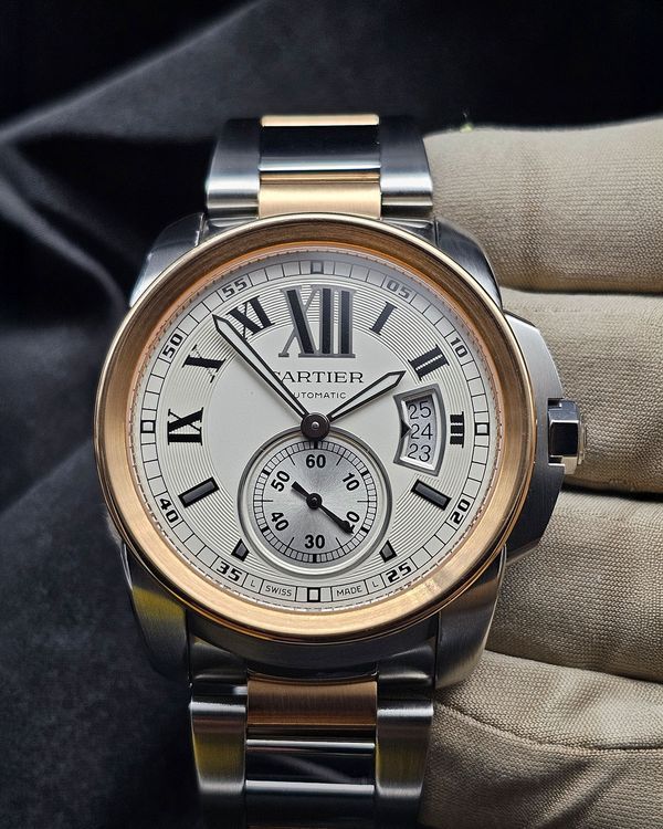 Cartier Calibre de Cartier 42MM Silver Dial Two-Tone Bracelet (W7100036)