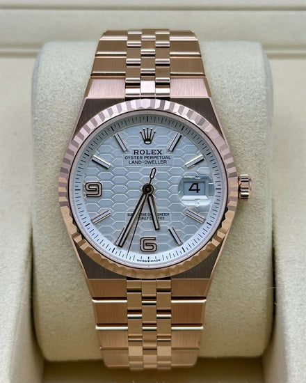 2026 Rolex Land-Dweller 36MM White Dial Rose Gold Flat Jubilee Bracelet (127235)