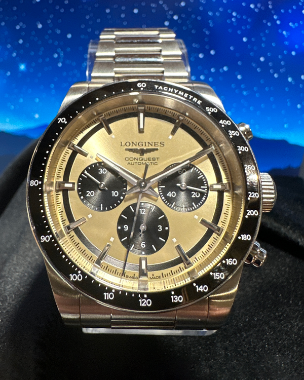 2023 Longines Conquest Chronograph 42MM Champagne Dial Steel Bracelet (L3.835.4.32.6)