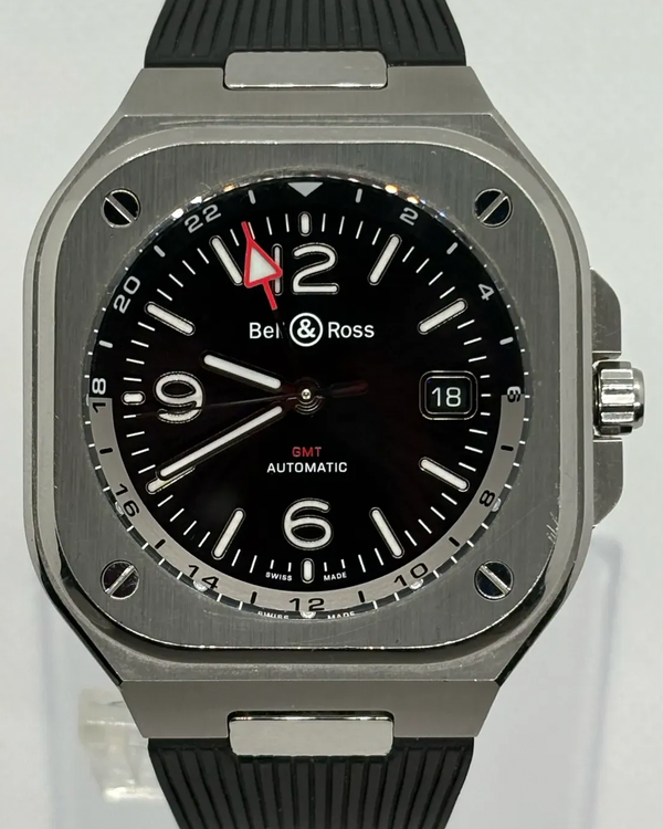 2021 Bell & Ross BR 05 GMT 41MM Black Dial Rubber Strap (BR05G-BL-ST/SRB)