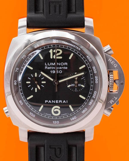 Panerai Luminor Rattrapante 1950 3 Days 44MM Black Dial Rubber Strap (PAM00213)