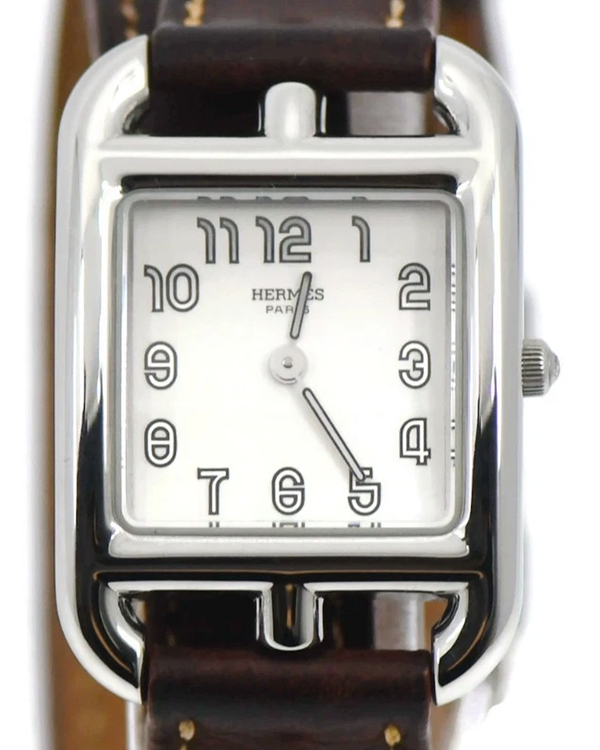 Hermès Cape Cod 23MM Quartz White Dial Leather Strap (CC1.210)